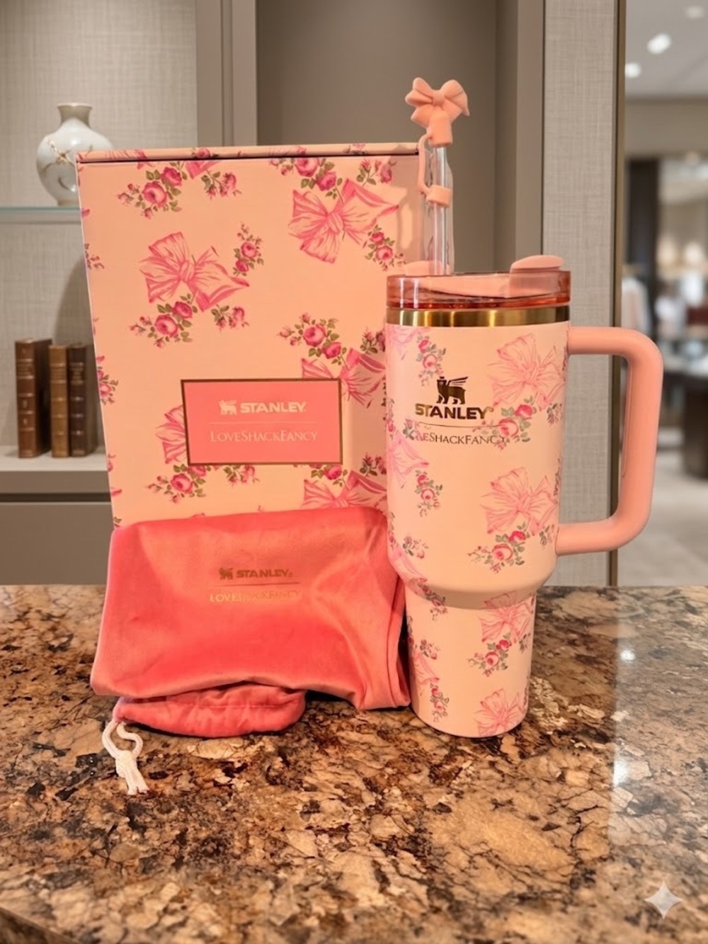 FLAWED - NWT - STANLEY x Love Shack Fancy 40 Oz “ROSA BEAUX PINK”